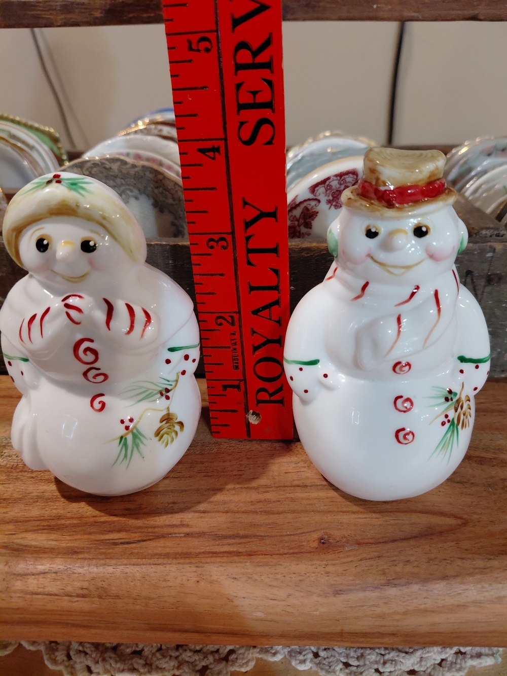 Fenton Signed Snowman Couple